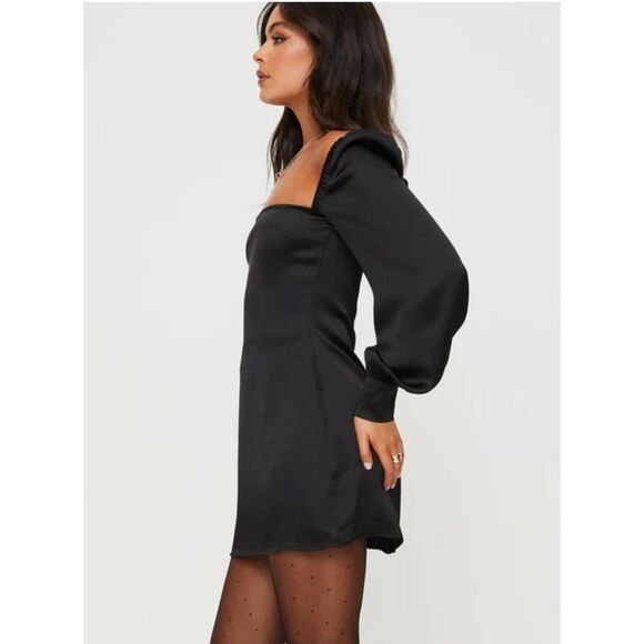 Princess Polly Cottee Satin Mini Dress Black New! - Picture 4 of 15